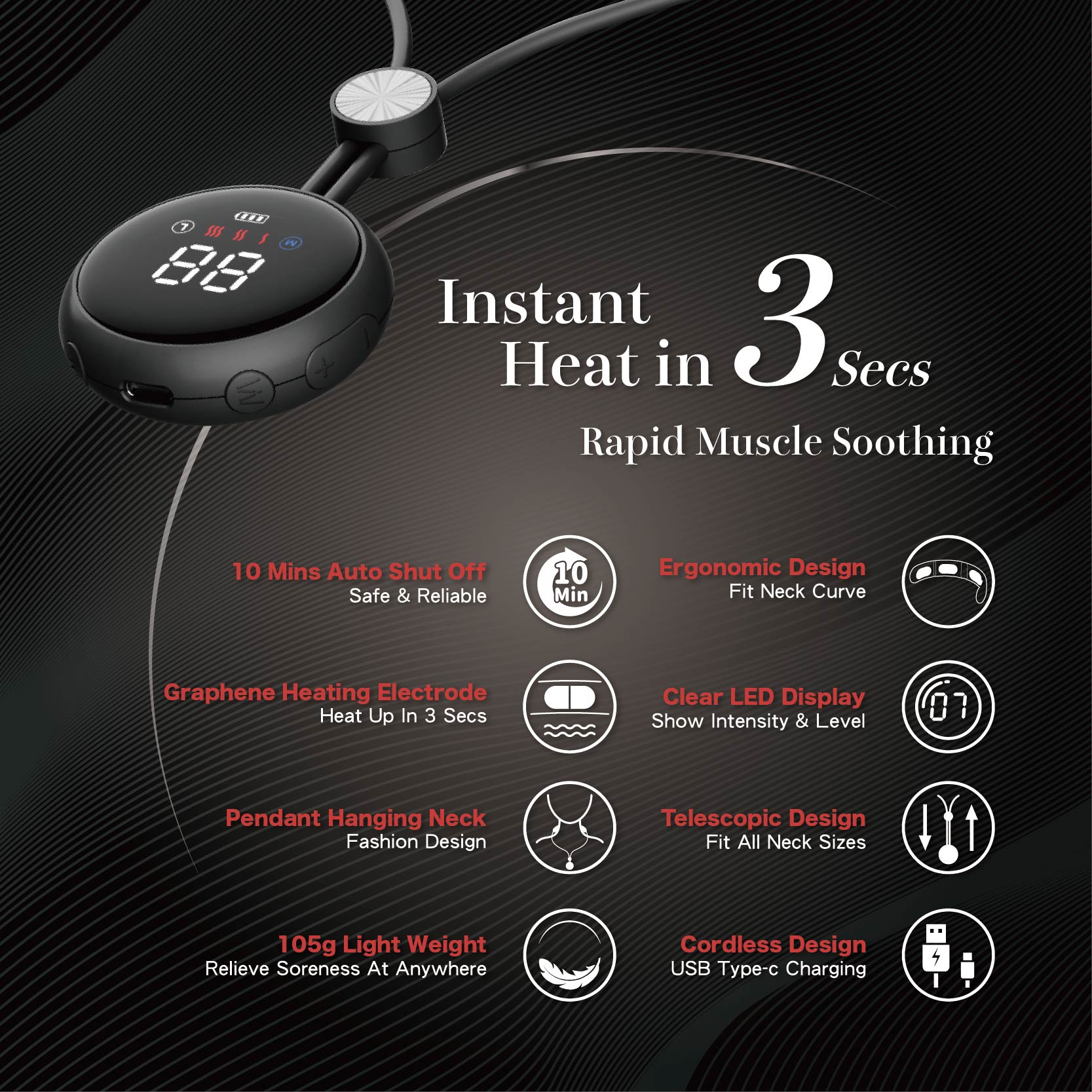 Vonmie EMS + warming function, deeply relieve muscle